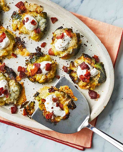 Loaded Smashed Brussels Sprouts