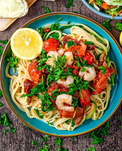 Garlic Prawn Spaghetti