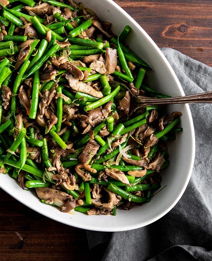 Green Beans and Mushrooms with Shallots