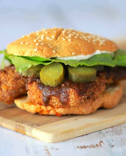 Air Fryer Keto Nashville Hot Chicken Sandwich