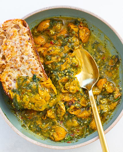 Sungold Tomatoes with Crispy Garlic Butter