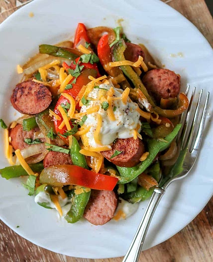 Cajun Style Sausage and Peppers with Onions
