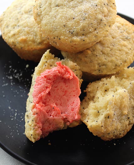 Lemon Poppy Seed Muffins With Raspberry Butter