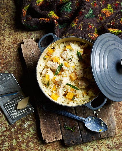 A hands-off baked chicken and butternut risotto recipe for when you don't fancy stirring for ages