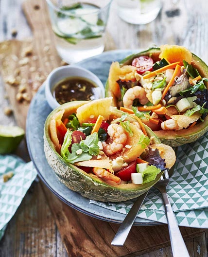 Bowl thaï de melon aux crevettes