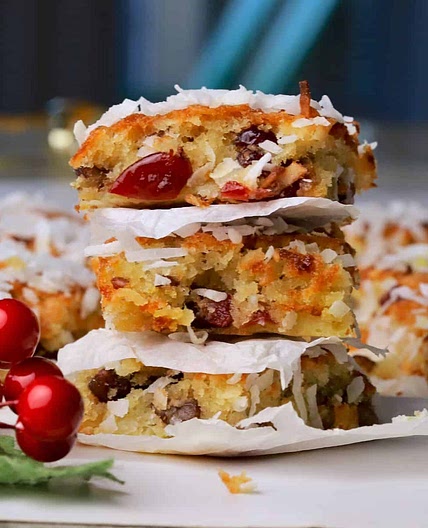 Low Carb Cranberry Coconut Squares