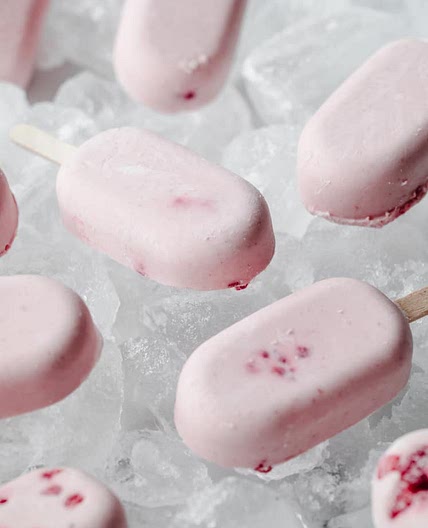 Berries and Cream Keto Popsicles