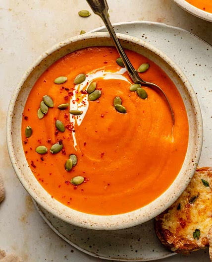 Roasted Butternut Squash and Red Pepper Soup