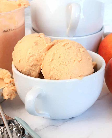 Sugar Free Peaches and Cream Ice Cream (Ninja Creami)