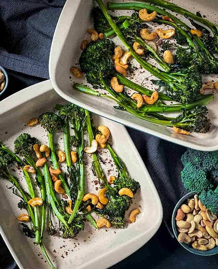 Roasted Tenderstem Broccoli and Garlic Cashews