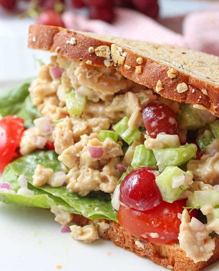 Vegan chicken salad sandwich