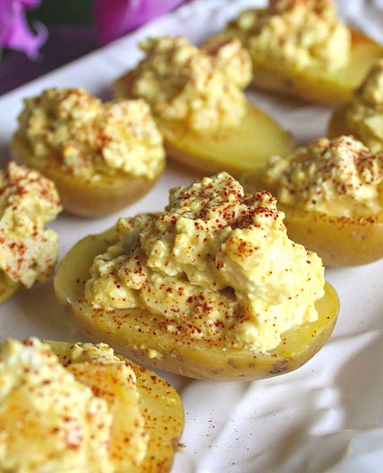 Easy Vegan Deviled Eggs (potatoes and tofu)