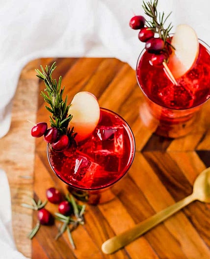 Apple Cranberry & Rosemary Mocktail