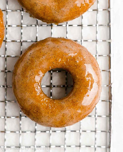 Healthy Pumpkin Donuts with Vanilla Bean Glaze