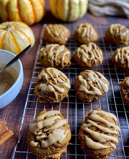 Vegan Pumpkin Cookies with Maple Glaze (Healthy & Oil-Free)