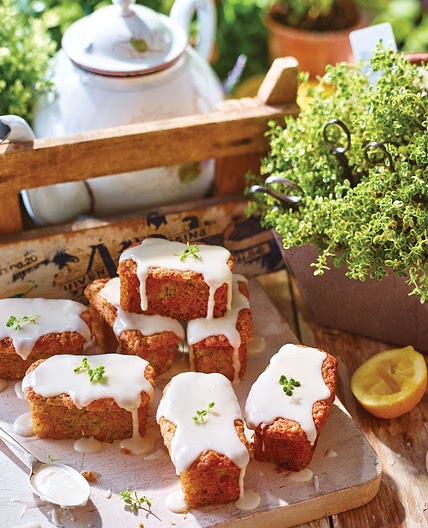 Mini lemon, courgette and thyme drizzle cakes recipe