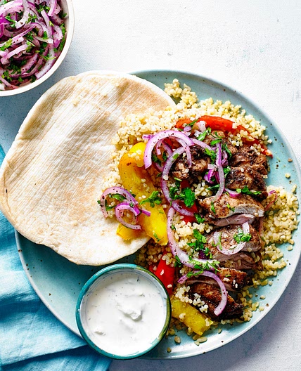 Shawarma Spiced Chicken Traybake