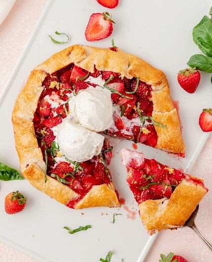 Easy Strawberry Basil Galette