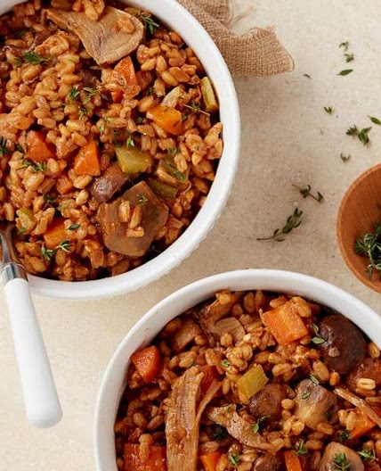 Porcini and Mozzarella Farroto