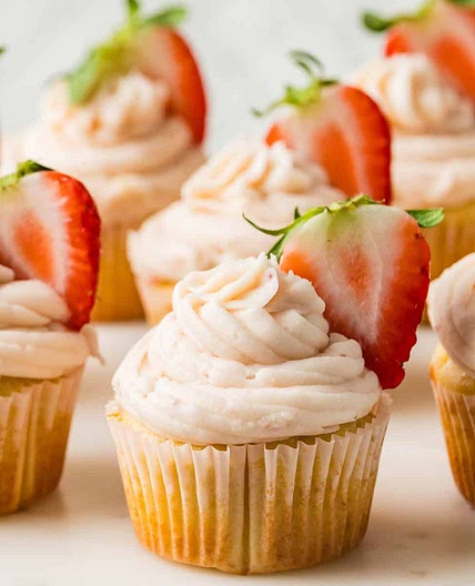 Strawberry Cupcakes with Cream Cheese Frosting