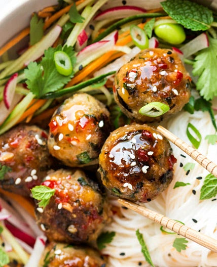Lemongrass aubergine neatballs