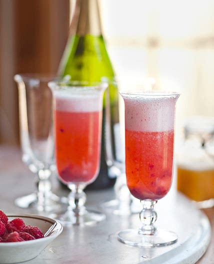 Peach Melba Mimosas