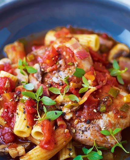 Chicken Cacciatore With Harissa, Bacon, and Rosemary