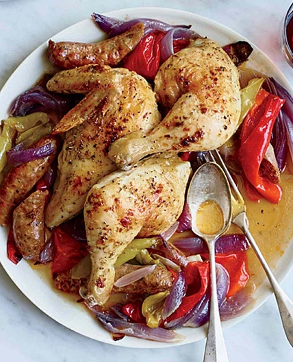 Roast Chicken with Sausage and Peppers