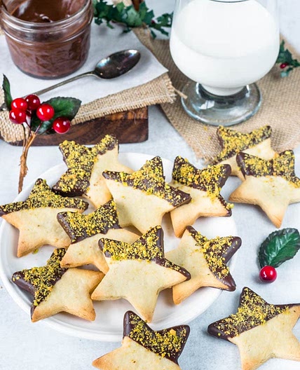Orange Pistachio Shortbread Cookies