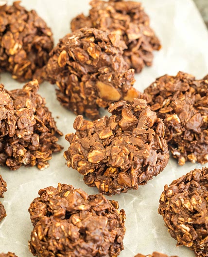 No Bake Toffee Oatmeal Cookies