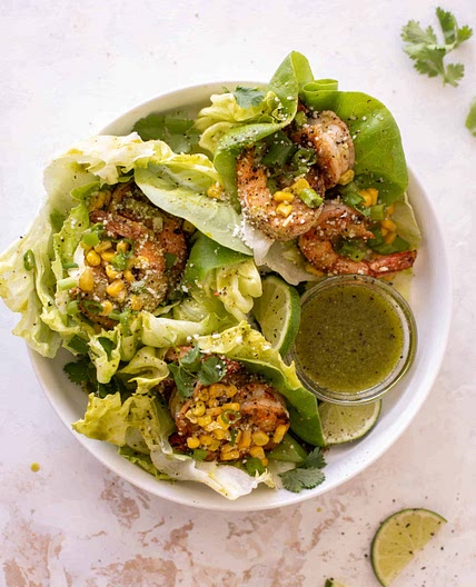 Grilled Cilantro Lime Shrimp Lettuce Wraps