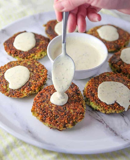 Cheesy Quinoa Zucchini Fritters