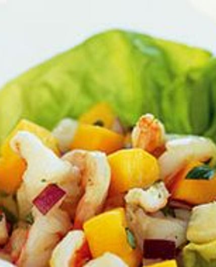 Shrimp, Mango, and Jícama Salad with Pineapple Vinaigrette