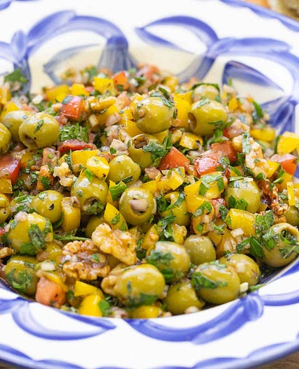 Olive Salad with Lemon-Pomegranate Dressing