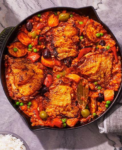 Skillet-Roasted Chicken Afritada