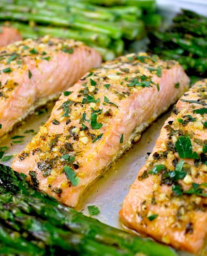 Baked Salmon with Asparagus (Sheet Pan)