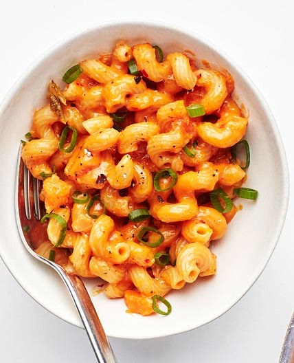 One-Pot Kimchi and Squash Mac and Cheese