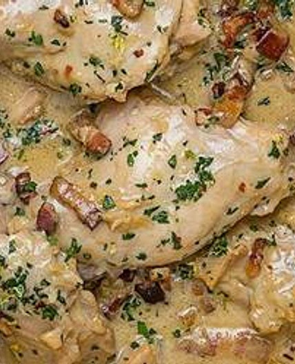 Mustard Cream Rabbit with Bacon