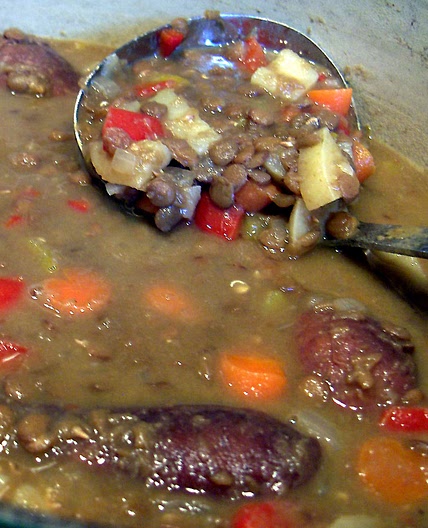 Basque Chorizo and Lentil Soup
