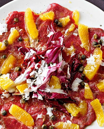 Rinder-Carpaccio mit Orangen und Manchego
