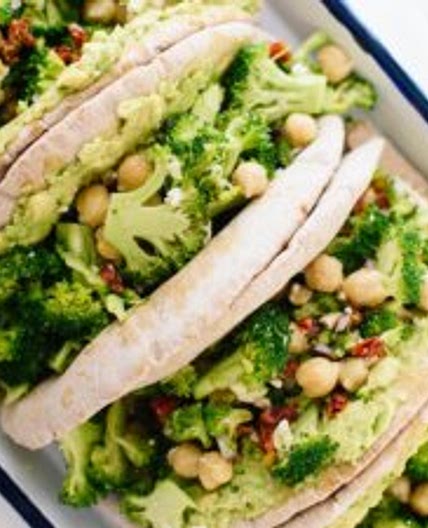 Lemony Broccoli, Chickpea & Avocado Pita Sandwiches