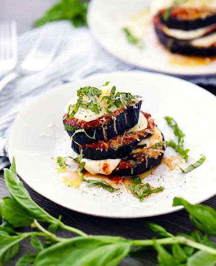 Roasted Eggplant Parmesan Stacks