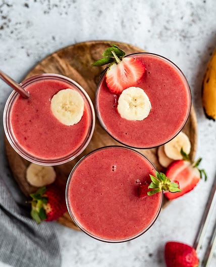 Vitamin C Packed Strawberry Orange Banana Smoothie