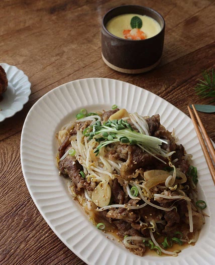 차돌박이숙주볶음