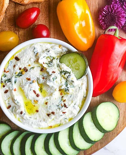 Creamy Garlic and Herb Whipped Ricotta Dip