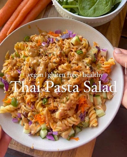 Thai inspired pasta salad