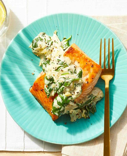 Creamy Spinach-Artichoke Salmon