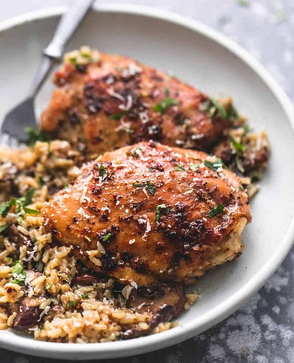 Instant Pot Parmesan Chicken and Rice with Mushrooms