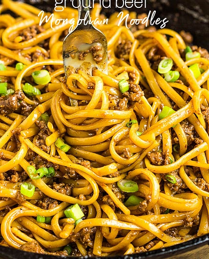 Ground Beef Mongolian Noodles