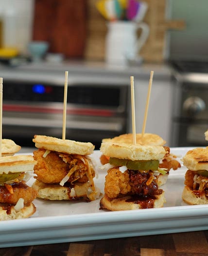 Mini Hot Chicken and Waffle Sliders